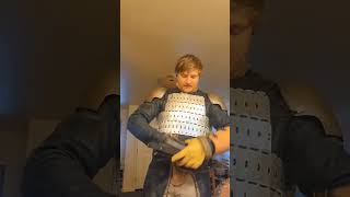 Suit up with the lamellar breastplate ⚔️🛡 viking armor lamellar blacksmith armorer chainmail [upl. by Hau]