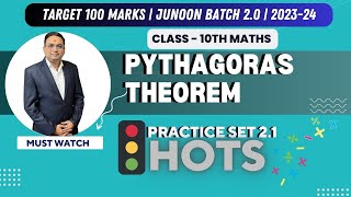 Pythagoras Theorem Practice Set 22 Basic Theorem Examples Class 10th Geometry  PART 5 [upl. by Dolph]