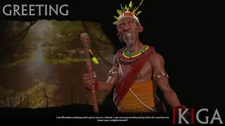 KONGO  MVEMBA A NZINGA OR KING AFONSO I ALL VOICED QUOTES amp DENOUNCE  CIVILIZATION VI  CIV VI [upl. by Eimot]