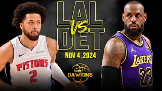 Los Angeles Lakers vs Detroit Pistons Full Game Highlights  Nov 4 2024  FreeDawkins [upl. by Etteve135]