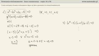 Równania wielomianowe  kurs rozszerzony [upl. by Steere]