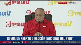 Diosdado Cabello rueda de prensa del PSUV 2 de septiembre de 2024 [upl. by Rosaline179]