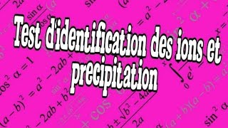 Test d identification des ions et précipitation 2eme Année sciences [upl. by Nodnar702]