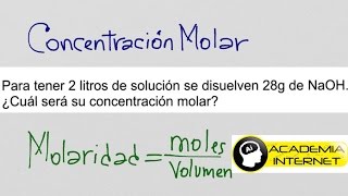 Como calcular la concentración molar de un compuesto [upl. by Azaria88]