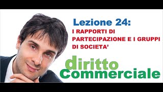 Diritto Commerciale Video Lezione n24  I rapporti di partecipazione e i gruppi di società [upl. by Garfinkel379]