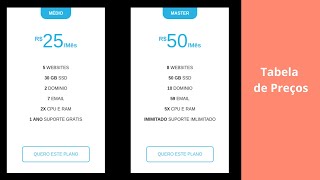 Criando uma Tabela de Preços com HTML e CSS [upl. by Ahsenit]