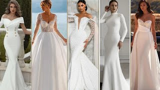 100 Stunning Wedding Dress Styles Aline Mermaid High Neck Detachable Skirts amp Sheath Dresses [upl. by Cloris50]