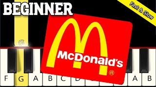 McDonalds Theme Song  Im loving it Add Outro  Fast and Slow Piano tutorial  Beginner [upl. by Brandtr]