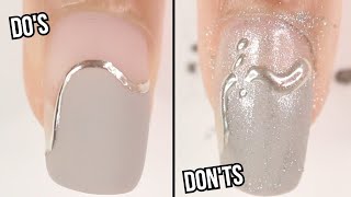 DOs amp DONTs CHROME POWDER NAIL ART  how to use chrome powder on nails  gel nail polish at home [upl. by Sidky]