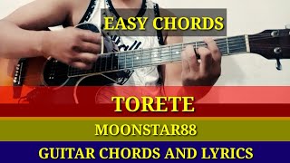 Torete  Moonstar88  Chords and lyrics  Guitar tutorial Guitar cover [upl. by Gnim]