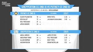 Shepperton CC 2nd XI v Putney CC 2nd XI [upl. by Gassman]