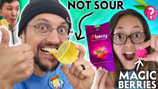 MAGIC Berries Turn SOUR foods SWEET FV Family mBERRY Taste Test Challenge [upl. by Scrogan]