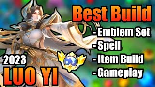 LUO YI BEST BUILD 2023  TOP 1 GLOBAL LUO YI BUILD  LUO YI  MOBILE LEGENDS  MLBB [upl. by Tnecniv]