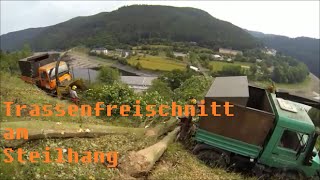 Trassenfreischnitt am Steilhang  380kV  Hochspannung  Pumpspeicherkraftwerk Hohenwarte [upl. by Dorcy]