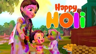 Rangbirangi Holi Song  Hindi Rhymes for Children  Infobells [upl. by Waverly]