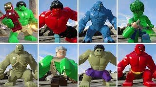 All Hulk Characters in LEGO Marvels Avengers  Transformations [upl. by Sacram912]