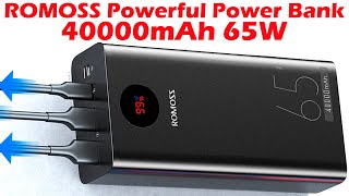 ROMOSS Powerful Power Bank 40000mAh 65W Fast Charge USB C Portable Powerbank External Battery [upl. by Silloc915]