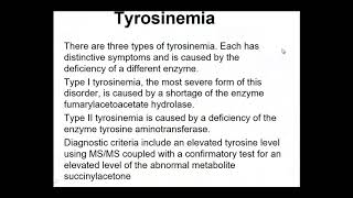 Types of tyrosinemia [upl. by Kram]