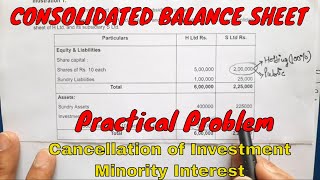 Consolidated Financial Statement  Practical Problems amp Solutions  Consolidated Balance Sheet Hindi [upl. by Daegal911]