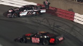 Last Lap leader crash Bowman Gray Stadium highlights June 8 2024 Amber Lynn shock win [upl. by Alick]