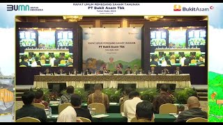 RUPST PTBA  Bukit Asam Tbk 2024  Rapat Umum Pemegang Saham Tahunan [upl. by Euginimod]