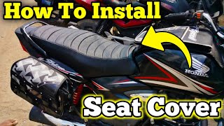 How To Install Bike Seat Cover  Honda Shine Bike Seat Cover [upl. by Ong]