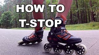 How to TSTOP on Inline Skates  ROLLERBLADE BASICS EP 1 [upl. by Kcered]