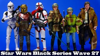 Star Wars Black Series Wave 27 Armorer Incinerator Trooper Han Luke Leia Clone Hasbro Review [upl. by Nagn]