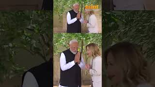 Italian PM Giorgia meloni Receives PM modi At The G7 Summit [upl. by Virgina]