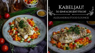 Genialer Trick Du wirst Fisch nie wieder anders zubereiten Kabeljau auf Gemüsesalat Low Carb [upl. by Lancelot]