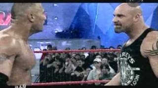 WWE Backlash 2003 The Rock vs Goldberg Promo HQ [upl. by Zipnick]