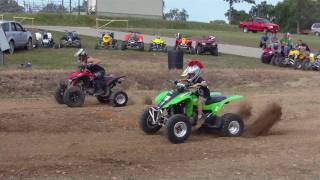 8 yr old on KFX 400 vs 400ex [upl. by Eirrek]