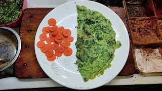 Spinach Omelette Recipe Palak Omelet  Indian Street Food  Egg Iteam [upl. by Sontag]