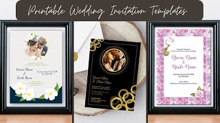 Printable Wedding Invitation Templates  Wedding Invitation Cards [upl. by Edaw862]