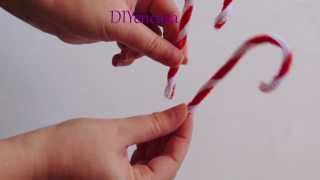 Decoracion de navidad Como hacer un baston de caramelo con limpia pipaschristmas diy ornaments [upl. by Anahgem]