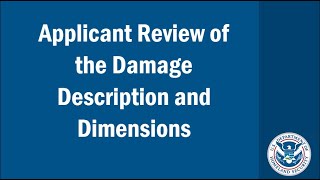 Applicant Review of the Damage Description and Dimensions [upl. by Ecilegna870]