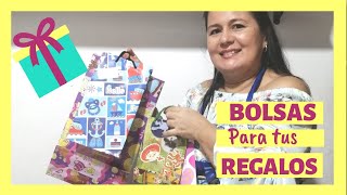 CÓMO HACER BOLSAS DE PAPEL PARA REGALO PASO A PASO Fácil Casa Carmelo [upl. by Hpejsoj]