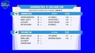 ACT Premier Cricket  Mens 2nd Grade  Round 16  Ginninderra v Queanbeyan [upl. by Shaum]