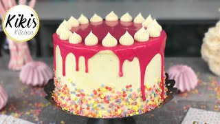 Die ULTIMATIVE Geburtstagstorte  Drip Birthday Cake  White Chocolate Frosting  Drip Torte [upl. by Noakes]