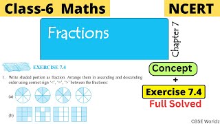 Class 6 Maths NCERT Chapter 7 Fractions Exercise 74 Full Solved  class6 cbseworldz [upl. by Raskin]