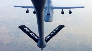 InFlight Air Refueling of a C5 Galaxy from the 433AW Kelly Air Force Base Texas [upl. by Nilyak867]