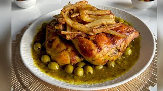 POULET AUX OLIVES A LA MAROCAINE  RECETTE FACILE ET RAPIDE À REALISER 😋👌 [upl. by Wootan]