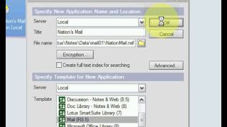 Lotus Notes 85  1 How to create a Lotus Notes Mail Database application [upl. by Maibach263]