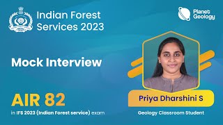 Rank 82 Priya Dharshini S  IFoS 2023 Topper Mock Interview [upl. by Lasko]