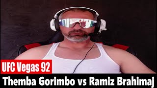 UFC Vegas 92 Themba Gorimbo vs Ramiz Brahimaj PREDICTION [upl. by Attezi]