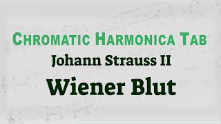 Johann Strauss II  Wiener Blut  Chromatic Harmonica Tab No 30 [upl. by Dorie525]