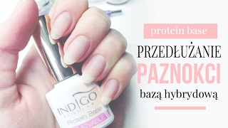 Manicure Hybrydowy Tutorial  Przedłużanie Paznokci Bazą Hybrdyową Protein Base [upl. by Suolhcin]