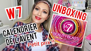 UNBOXING Calendrier de lavent Makeup W 7 BEAUTY BLAST 2019 Petit prix [upl. by Kcirdec]