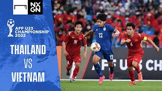 AFF U23 Championship 2022 final  Thailand vs Vietnam highlights [upl. by Yacano]