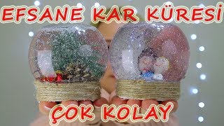 YILBAŞI HEDİYESİ KAR KÜRESİ 🎄 Kolay Kar Küresi Nasıl Yapılır [upl. by Imojean]